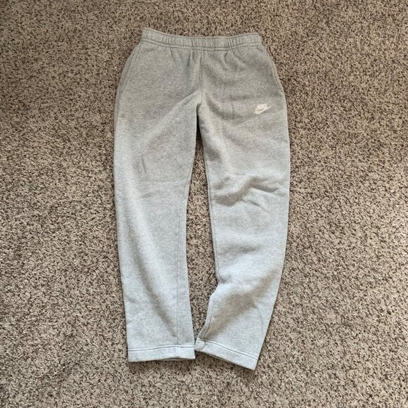Nike Mens Gray Fleece Sweatpants Size S Elastic Waistband & Pockets - Picture 1 of 7